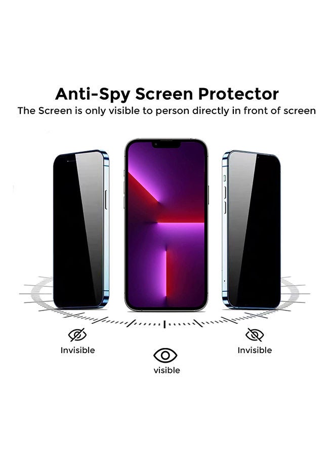 O Ozone Privacy Protective Glass for iPhone 13 Pro Max Privacy Screen Protector 6.7 Inch Full Coverage Tempered Glass Screen Cover - Pack of Two - Black  - Image 4