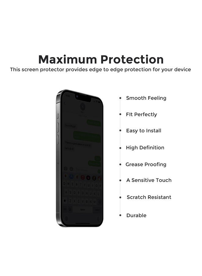 O Ozone Privacy Protective Glass for iPhone 13 Pro Max Privacy Screen Protector 6.7 Inch Full Coverage Tempered Glass Screen Cover - Pack of Two - Black  - Image 3
