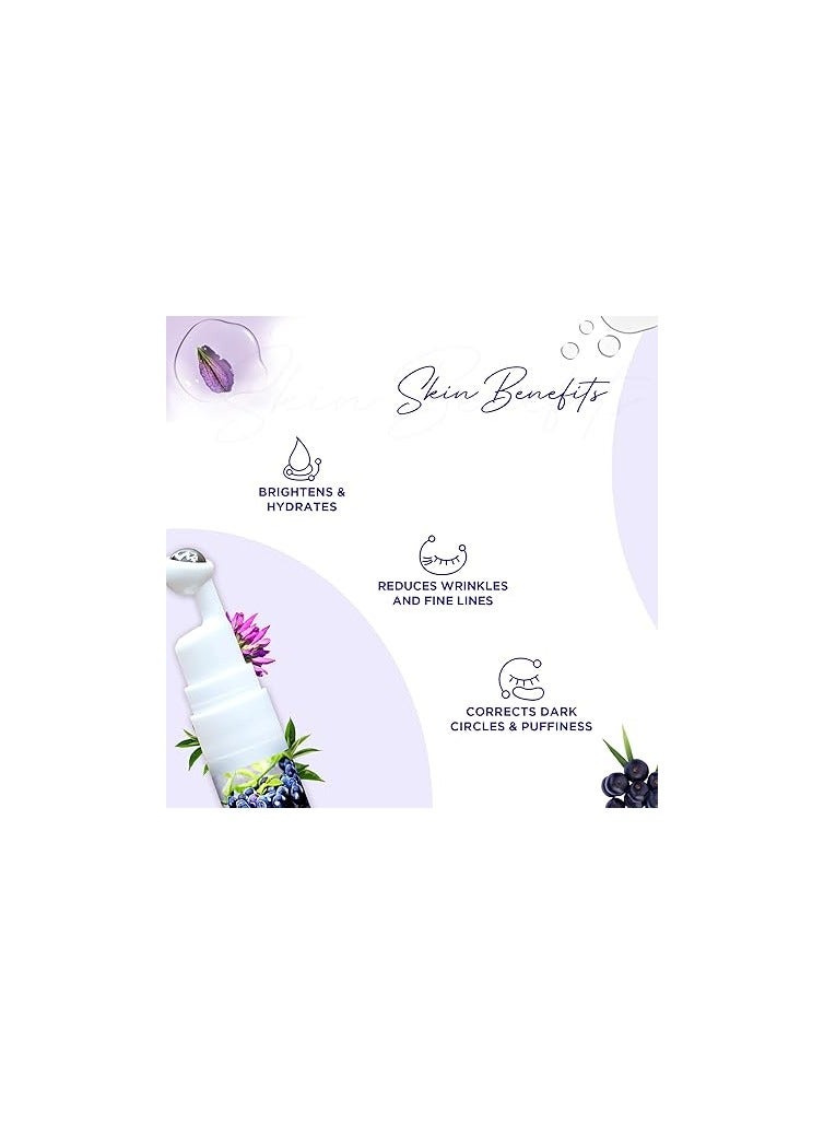 Astaberry Indulge Acai Berry Bio Hyaluronate Under Eye Gel Creme With Massage roller to Hydrate the Skin - Image 4