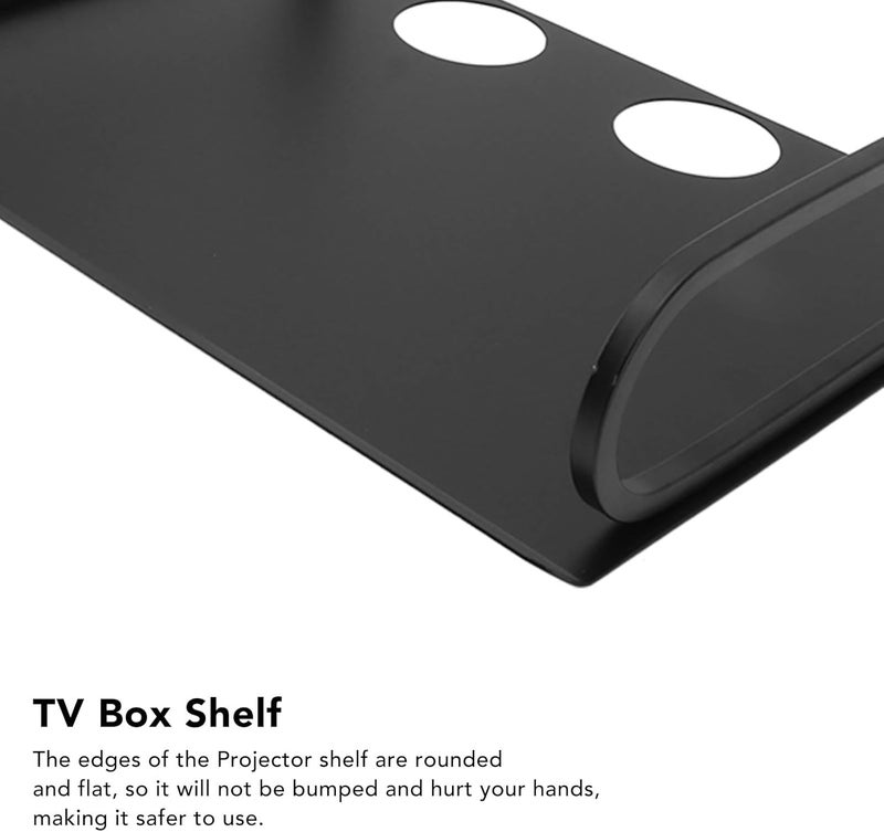 TV Shelf, DVD Rack TV Tray Set Cable Box Wall Mount DVD Shelves Record Shelf Wall Mount Alumimum Alloy Wall Mount Shelf for Home(01) - Image 3