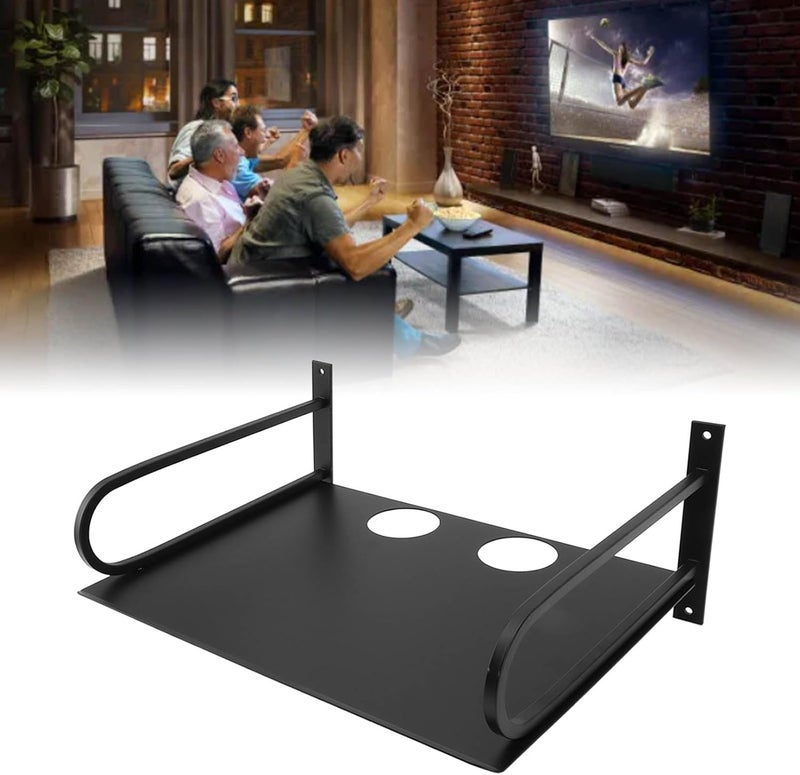 TV Shelf, DVD Rack TV Tray Set Cable Box Wall Mount DVD Shelves Record Shelf Wall Mount Alumimum Alloy Wall Mount Shelf for Home(01) - Image 5