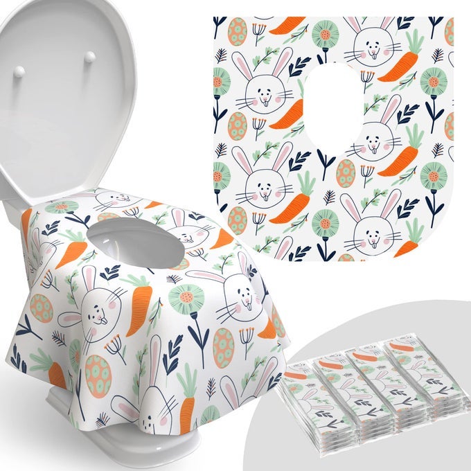 DISPOSABLE TOILET SEAT COVER FOR TRAVEL 20 PACK WITH COVERS WRAPPED IN SETS OF 2 NONFLUSHABLE LINERS FITS MOST SEATS KIDS TODDLERS ADULTS