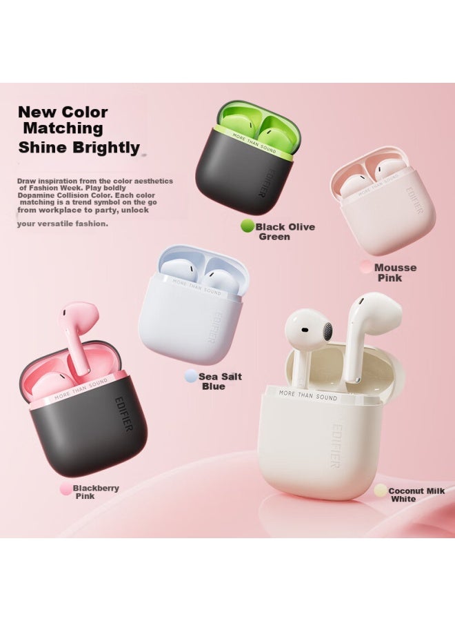 Walker Flower Manbuzhehuazai Zero Air Pro Wireless Bluetooth Earphones, Semi In-ear Design, Bluetooth 6.0, 41-hour Long Battery Life, Coconut Milk White - Image 1