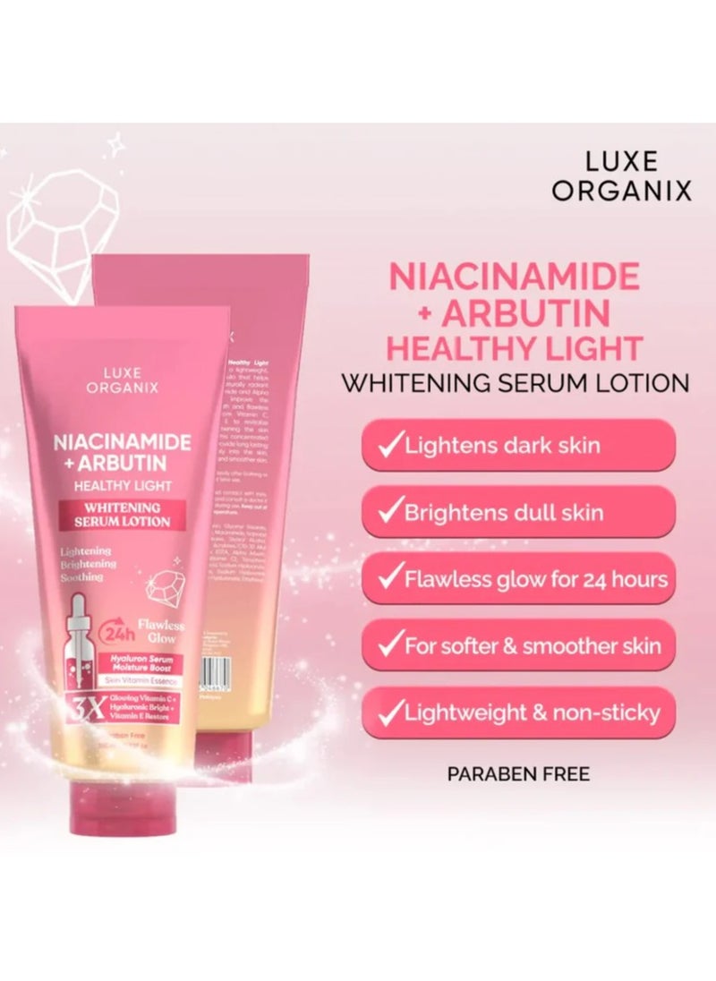 LUXE ORGANIX Niacinamide + Arbutin Helthy Light Whitening Serum Lotion  - Image 2