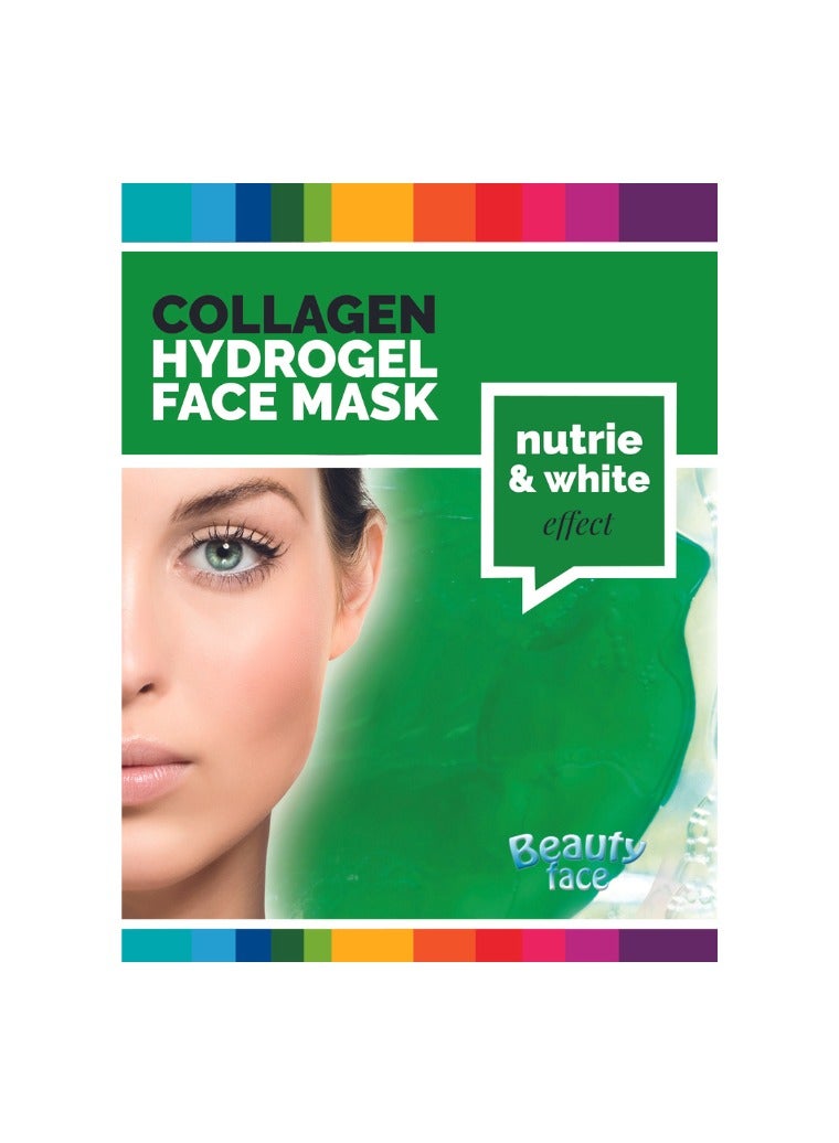 BeautyFace Collagen Hydrogel Face Mask Cucumber Extract Refreshing & Whitening Collagen Treatment Nutrie & White Effect