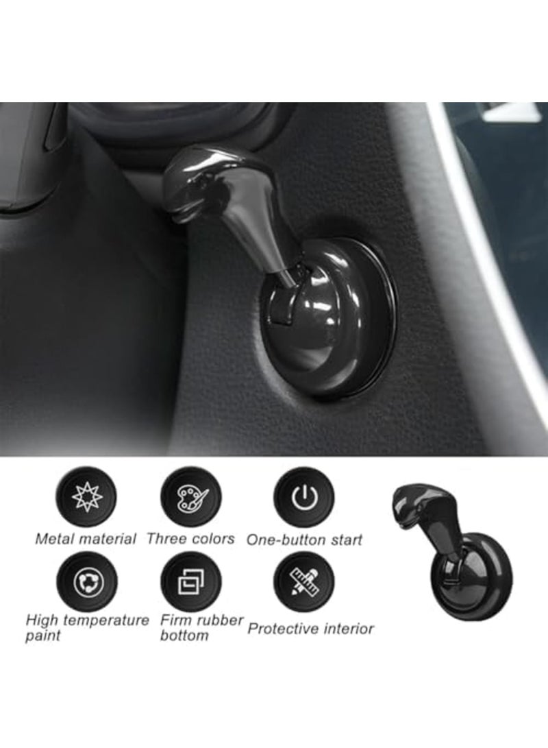 Car Joystick Push Start Button Cover, Snake-Shaped Zinc Alloy Starter Rocker for Vehicles, Anti-Scratch Joystick Auto Starter for Sedan, Truck, SUV, RV, Marine, Universal Fit (Black) - Image 2