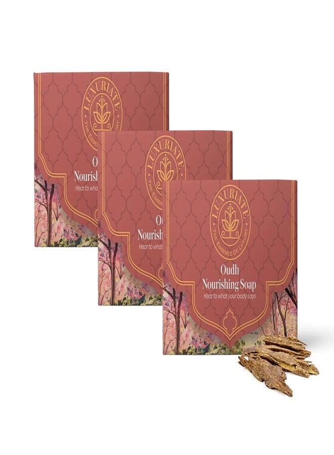 LUXURIATE Oudh Soap (125gm Pack of 3) | Luxury Premium Soap | Natural Soap | Handmade Organic Soap | Paraben & Chemical Free | Bath Soap for Men Women - Image 1