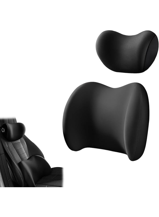 Ergonomic Car Headrest & Lumbar Support Cushion Set Memory Foam | Neck & Back Rest Pillow for Car Seat, Office Chair & Driving Comfort Support - Image 1
