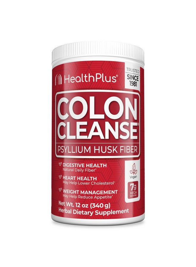 Health Plus Colon Cleanse - Natural Daily Fiber Powder- Gluten Free, Detox, Heart Healthy (12 Ounces, 48 Servings) - Image 1