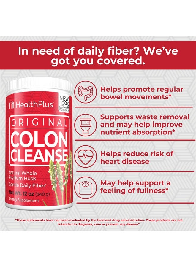 Health Plus Colon Cleanse - Natural Daily Fiber Powder- Gluten Free, Detox, Heart Healthy (12 Ounces, 48 Servings) - Image 4