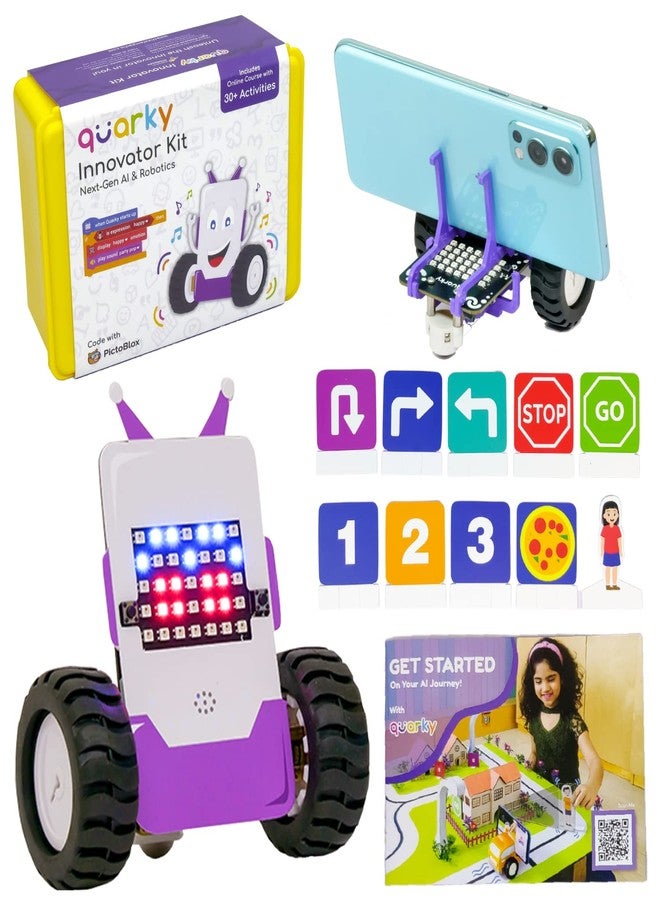 ستيمبيديا مجموعة أدوات STEMpedia Quarky Innovator | أفضل مجموعة أدوات روبوتات الذكاء الاصطناعي للأطفال من عمر 7 سنوات فما فوق | تعلم الروبوتات مع أكثر من 30 مشروعًا شيقًا في مجال الذكاء الاصطناعي والتعلم الآلي - Image 1