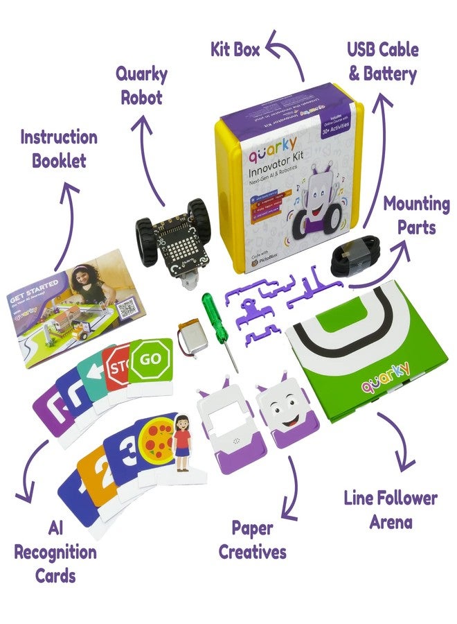 ستيمبيديا مجموعة أدوات STEMpedia Quarky Innovator | أفضل مجموعة أدوات روبوتات الذكاء الاصطناعي للأطفال من عمر 7 سنوات فما فوق | تعلم الروبوتات مع أكثر من 30 مشروعًا شيقًا في مجال الذكاء الاصطناعي والتعلم الآلي - Image 2