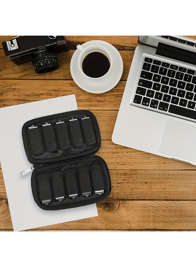 Black 10 Slot USB Drive Storage Organizer Box Shockproof Portable Case - Image 3