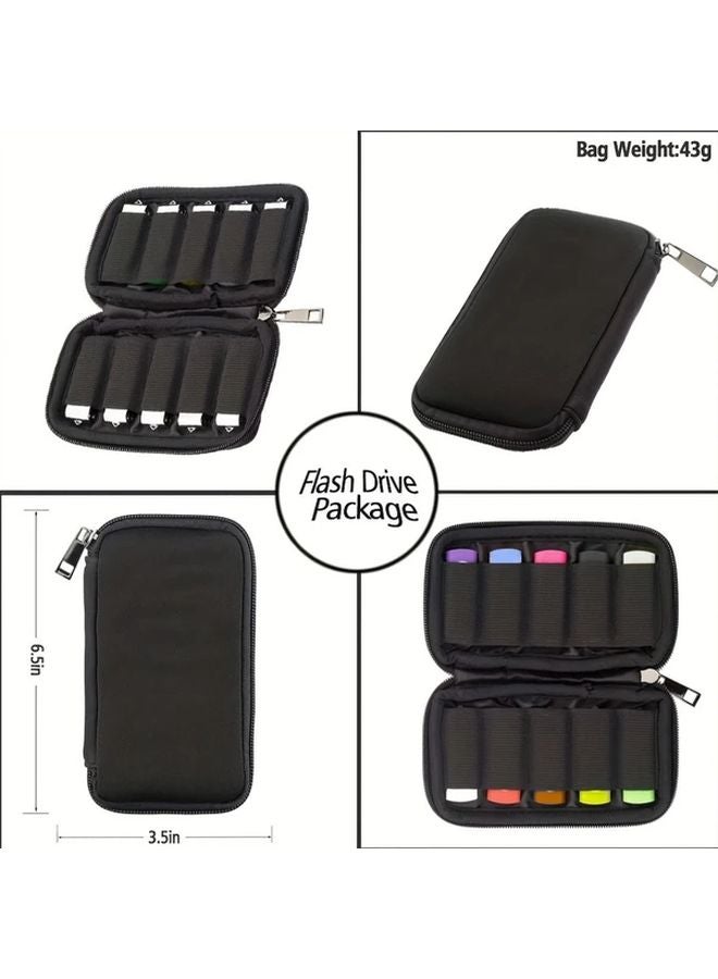 Black 10 Slot USB Drive Storage Organizer Box Shockproof Portable Case - Image 5