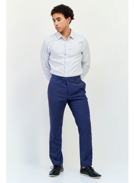 SELECTED Men Regular Fit Plain Dress Pants, Navy Blue  - Image 3