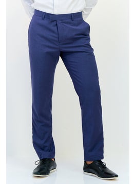 SELECTED Men Regular Fit Plain Dress Pants, Navy Blue  - Image 1