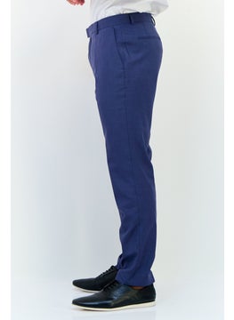 SELECTED Men Regular Fit Plain Dress Pants, Navy Blue  - Image 4