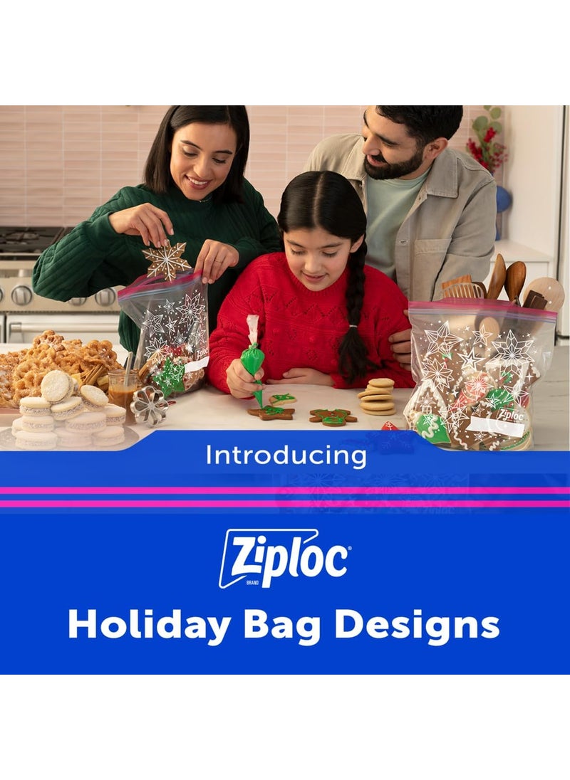 Ziploc Ziploc Gallon Food Storage Bags Grip n Seal Technology for Easier Grip Open and Close 120 Count Holiday Designs  - Image 4