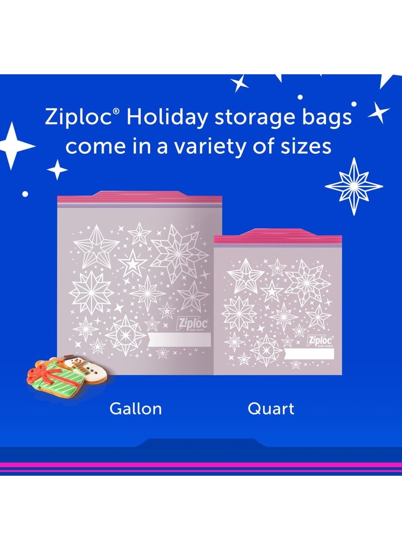 Ziploc Ziploc Gallon Food Storage Bags Grip n Seal Technology for Easier Grip Open and Close 120 Count Holiday Designs  - Image 5