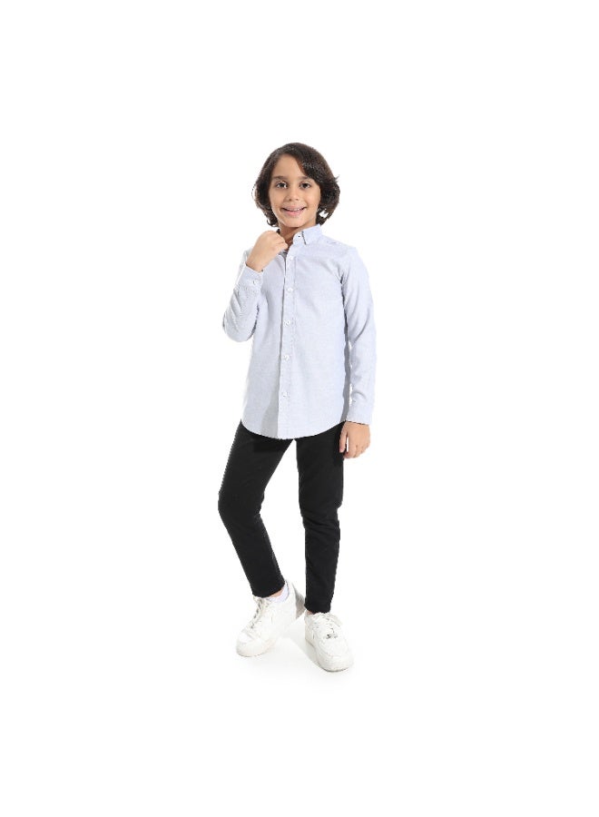 Andora Long Sleeves Turned Down Collar Shirt _ Light Grey - Image 5