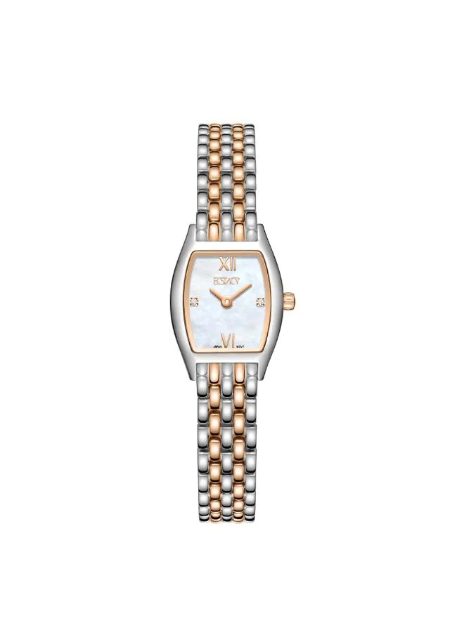 ECSTACY Women's Analog Display Watch With TT Rose Gold Stainless Steel Strap - E25501-KBKM