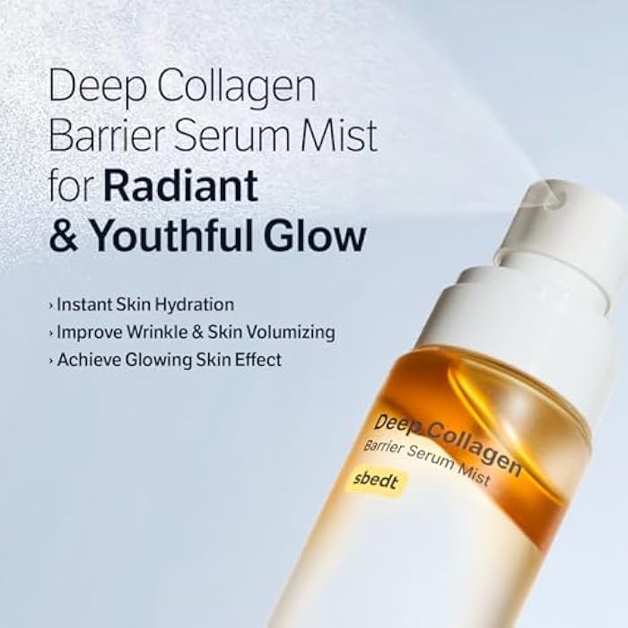 SUNGBOON EDITOR Deep Collagen Barrier Serum Mist | Hydrating & Wrinkle Care Face Mist for Dry Skin | Collagen + Peptides + Vita C | Korean Glass Skin Spray, 3.38 fl oz | Stocking Stuffer for Women - Image 3