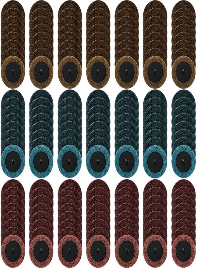 ماكاري أقراص صنفرة ماكاري لتكييف الأسطح مقاس 2 بوصة، 150 قطعة، وسادات صنفرة سريعة التغيير، ناعمة ومتوسطة الخشونة، ملحقات مطحنة القالب لطحن الأسطح، تلميع الحواف، لمسة نهائية من أكسيد الألومنيوم - Image 1