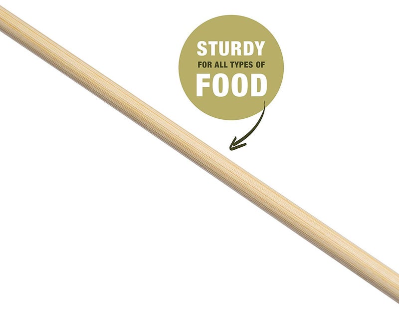 Spaceshoop Thick Extra Long Heavy Duty Wooden Skewers Roasting Sticks -12in -2.5mm, 90Pieces - Image 2