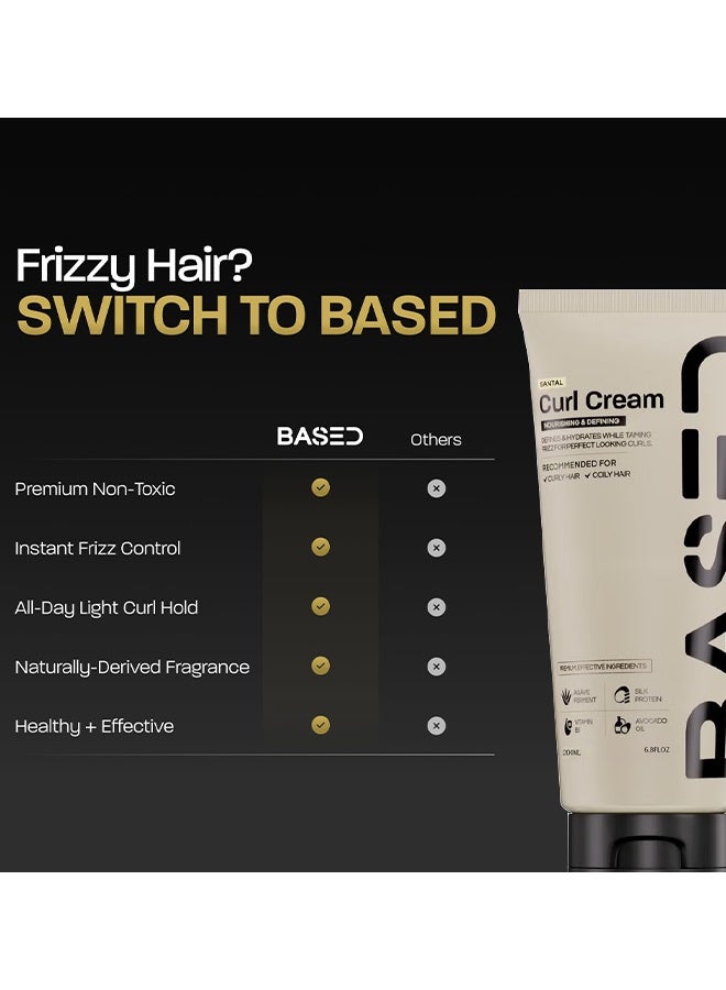 Based Curl Cream, Defines Curls, Controls Frizz, Medium Hold, Hydrates & Nourishes With Agave, Silk Protein & Castor Oil, No Harmful Chemicals Or Artificial Fragrance (6.8 Oz Pack Of 1) - Image 3
