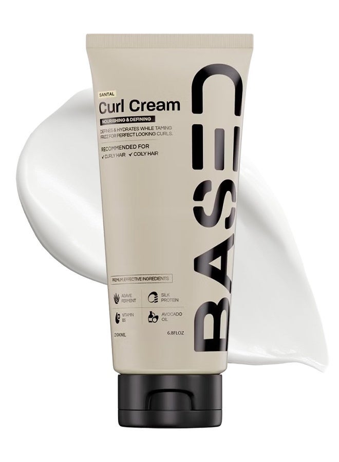 Based Curl Cream, Defines Curls, Controls Frizz, Medium Hold, Hydrates & Nourishes With Agave, Silk Protein & Castor Oil, No Harmful Chemicals Or Artificial Fragrance (6.8 Oz Pack Of 1) - Image 1