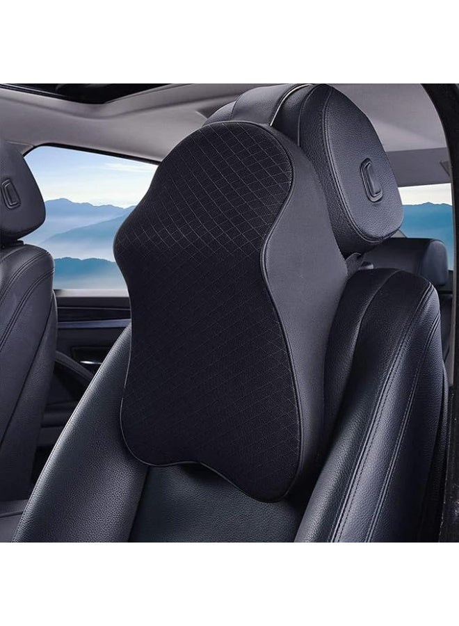 Car Seat Neck Pillow Memory Foam for Neck Pain Relief and Cervical Support, Black - Image 1