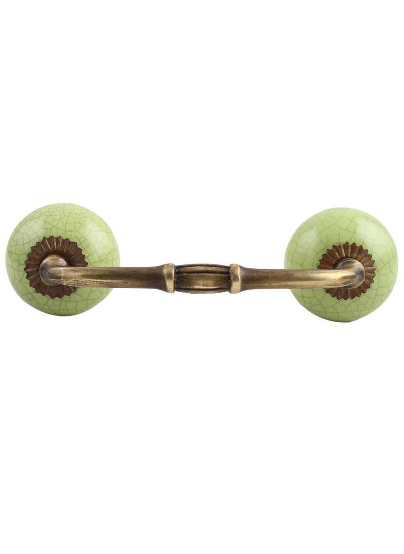 Indian-Shelf IndianShelf 1 Pack Ceramic Lime Cabinet Pulls T Bar Vintage Kitchen Drawer Handles Door Dresser Handles Antique Hardware 4 Hole to Hole BH533CRACK88  - Image 1