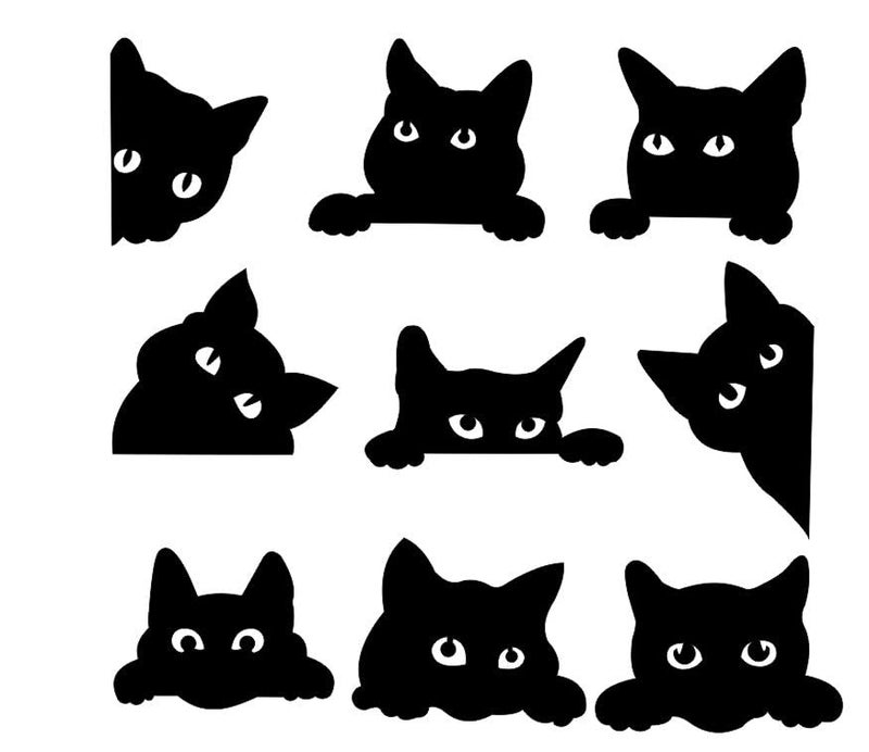 300Sparkles Switch Board Freeze Sticker 9 Pcs Unique Cat Design Best for Home Freeze Cafe Kids Room Indoor Outdoor Black - Image 2