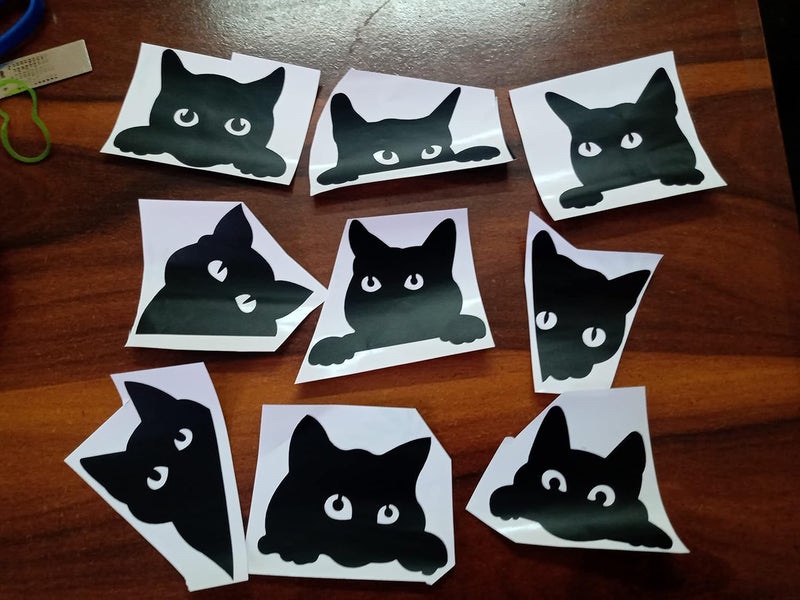 300Sparkles Switch Board Freeze Sticker 9 Pcs Unique Cat Design Best for Home Freeze Cafe Kids Room Indoor Outdoor Black - Image 5