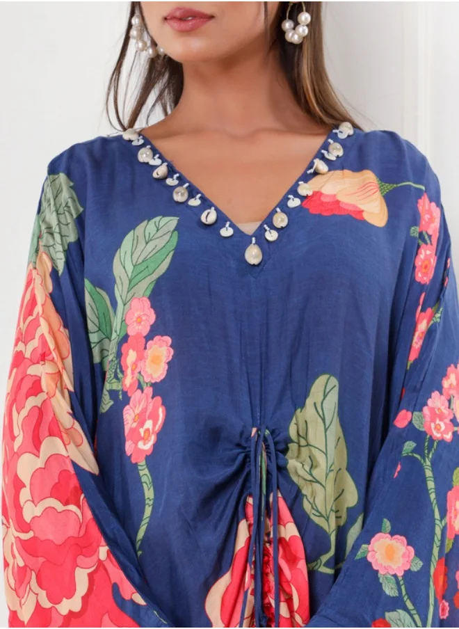#Be Floral Printed V-Neck Kaftan