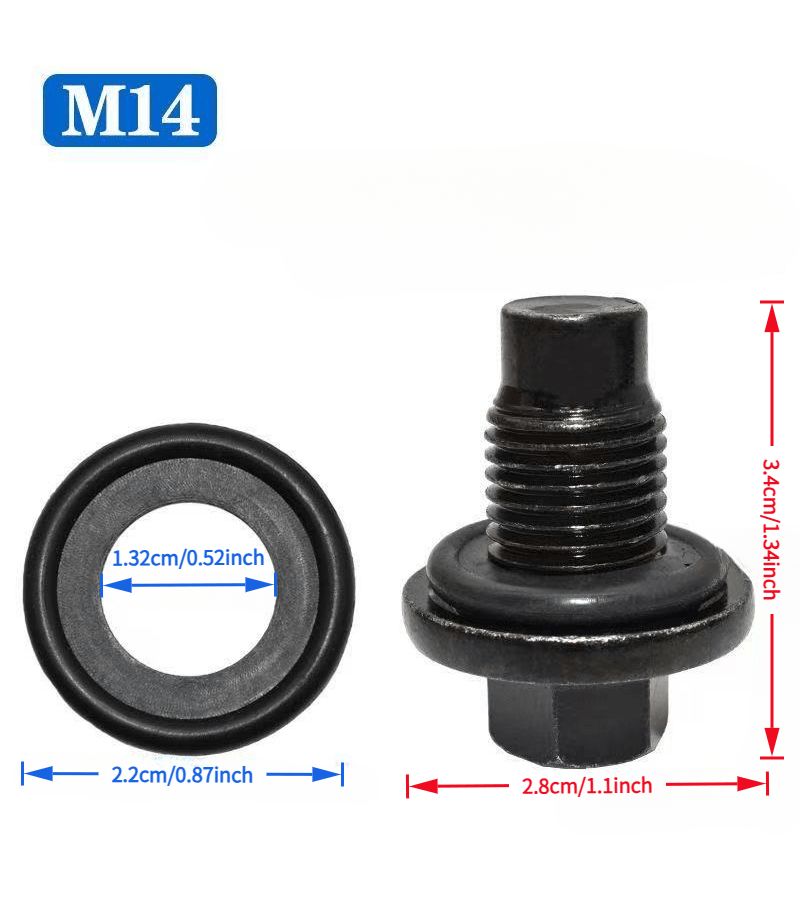 M14x1 5 Oil Drain Plug With 5 Gaskets Leak Proof Replacement for Ford Focus 2012 2018 Fusion Mondeo 2007 2020 - Image 5