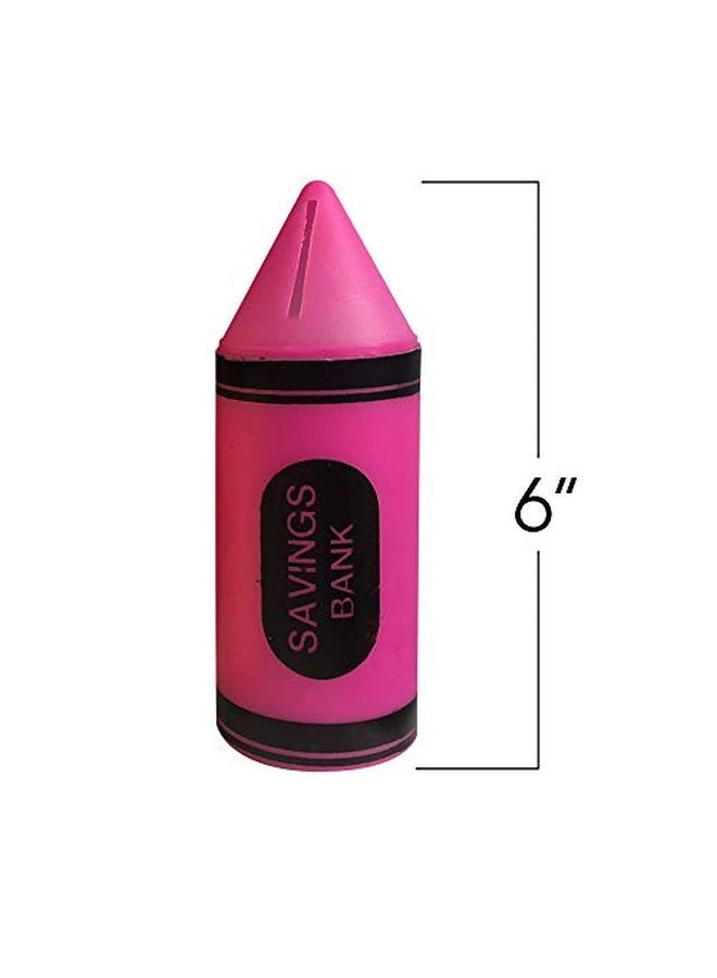 ArtCreativity حصالة عملات على شكل قلم تلوين للأطفال مجموعة من 12 حصالة ممتعة لتوفير المال بألوان زاهية 4 ألوان حيوية هدايا حفلات عيد الميلاد الأفضل لحقائب الهدايا للأولاد والبنات 6 بوصات - Image 3