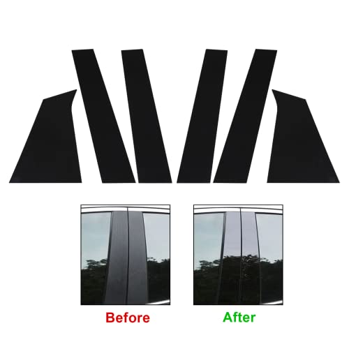 FZJDSD 6pcs Glossy Black Pillar Posts Door Trim Cover Anti Scratch Window Molding Door Compatible with Chevrolet Malibu 2016 2017 2018 2019 2020 2021 - Image 3