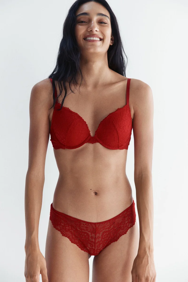 اتش اند ام سروال بقصّة برازيلية من الدانتيل - عبوة من قطعتين