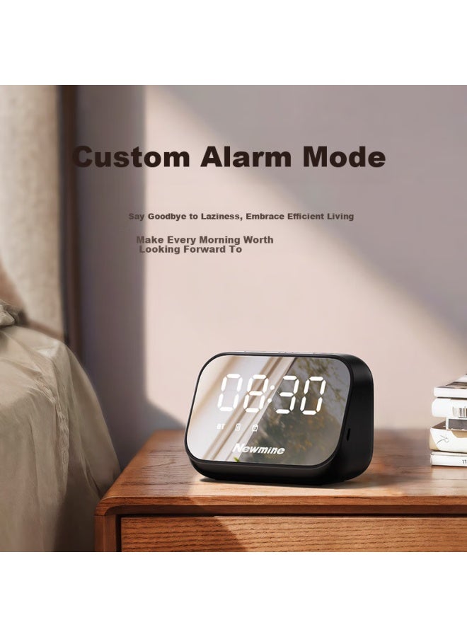 Newmine Bt516 Bluetooth Speaker Wireless Computer Speaker Mobile Portable Mini Mirror Alarm Clock Desktop Player Subwoofer - Image 1