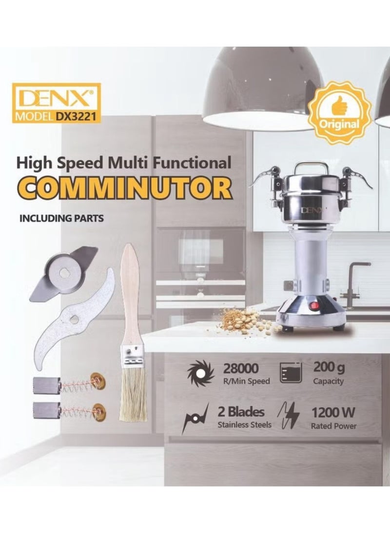 DENX 1200W Electric Comminutor Grinder Capacity 200g, Speed 28000r/min, Using for Grinding Coffee/Beans/Spices/Grains/Herbs/Nuts, Suitable for Home/Restaurant/Hotels, DX3221 - Image 5