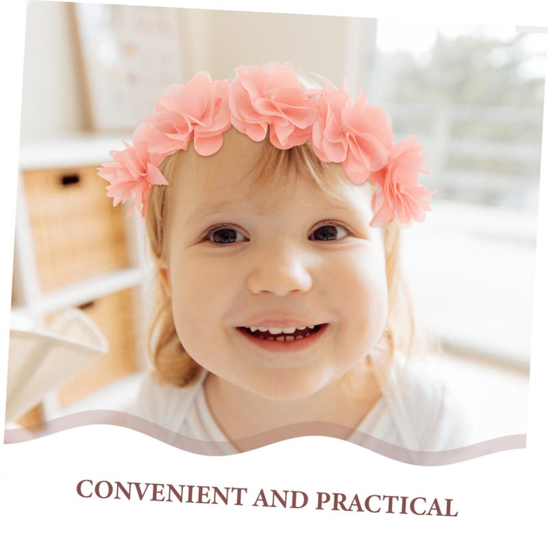 Soft Elastic Flower Hair Bands For Newborns 3 Pack Stretchable Lightweight Princess Hair Accessories - Image 4