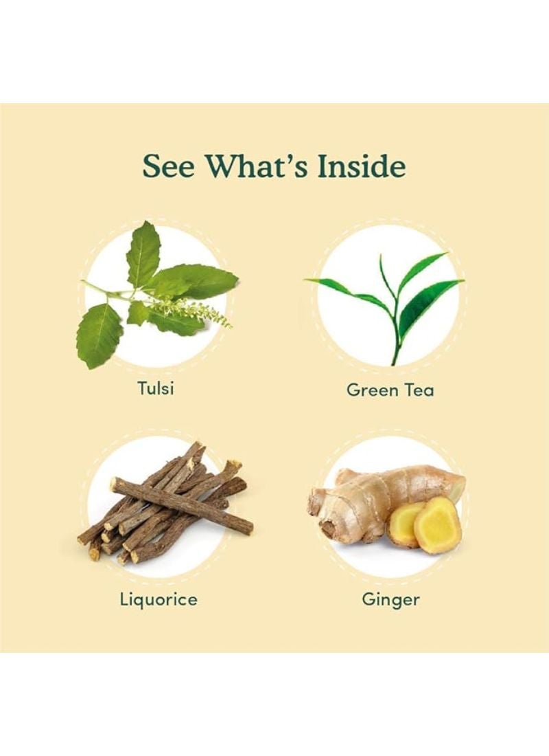 Vahdam Tulsi Ginger Green Tea 15 Teabags (30g) - Image 3