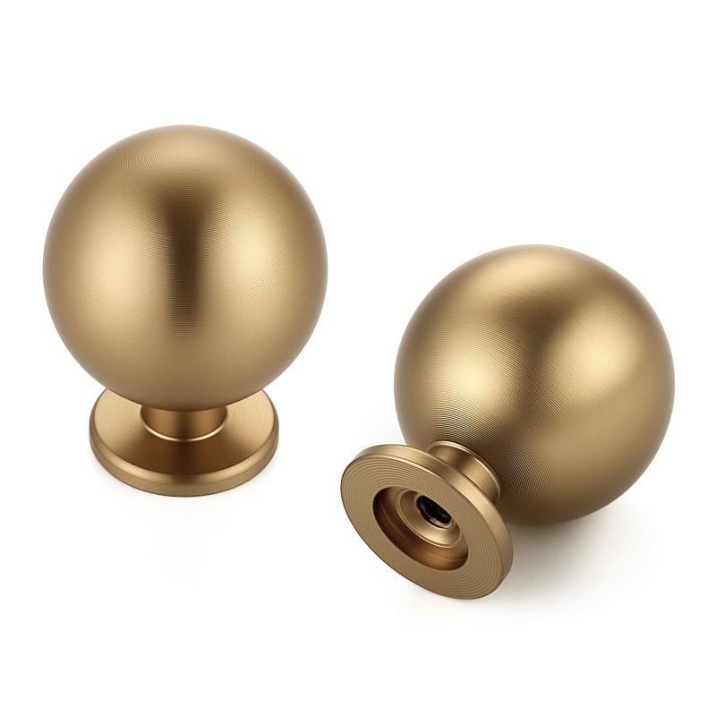 Ravinte Decor 12 Pack Champagne Bronze Cabinet Knobs, Round Ball Drawer Knobs for Cabinets and Dressers, 1" Diameter - Image 1