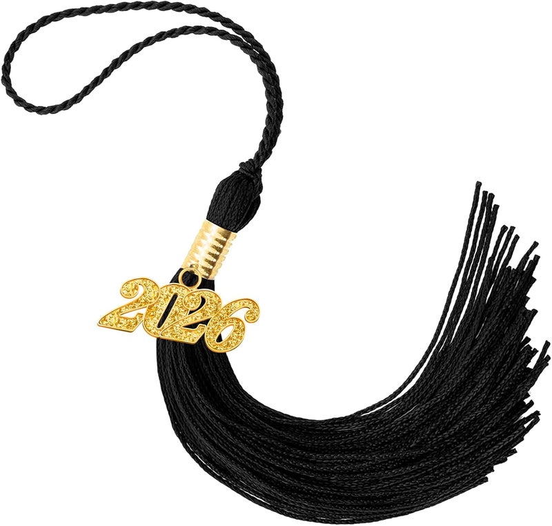 RHOttbiy 2026 Graduation Tassel, 2026 Tassel Graduation, 2026 Tassels for Graduations Cap with 2026 Year Gold Charms for Graduate Cap,Black Graduations Tassels for Class of 2026 Graduate Ceremonies Accessories - Image 1