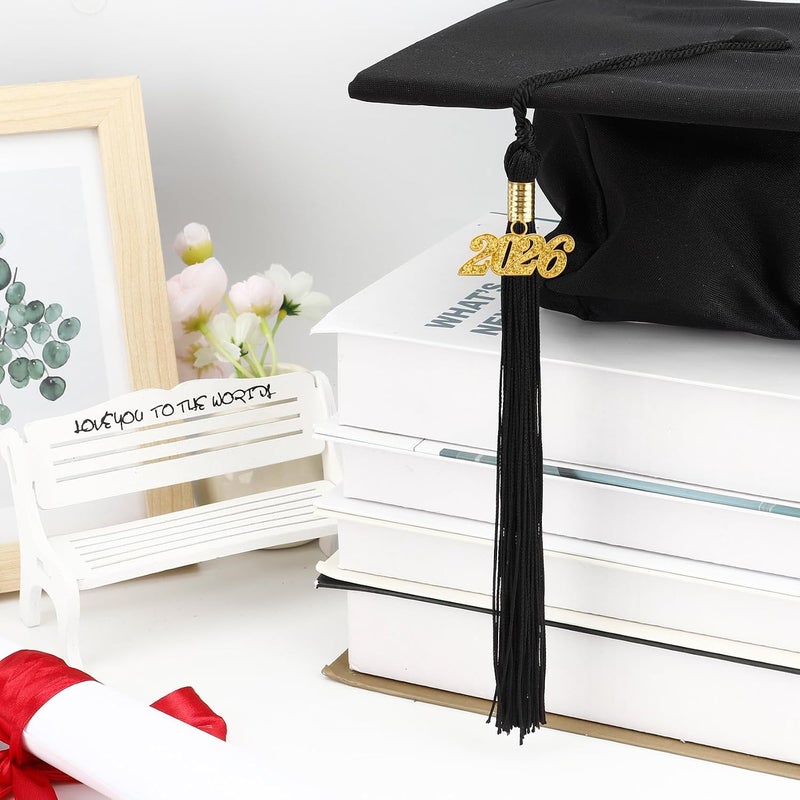 RHOttbiy 2026 Graduation Tassel, 2026 Tassel Graduation, 2026 Tassels for Graduations Cap with 2026 Year Gold Charms for Graduate Cap,Black Graduations Tassels for Class of 2026 Graduate Ceremonies Accessories - Image 5