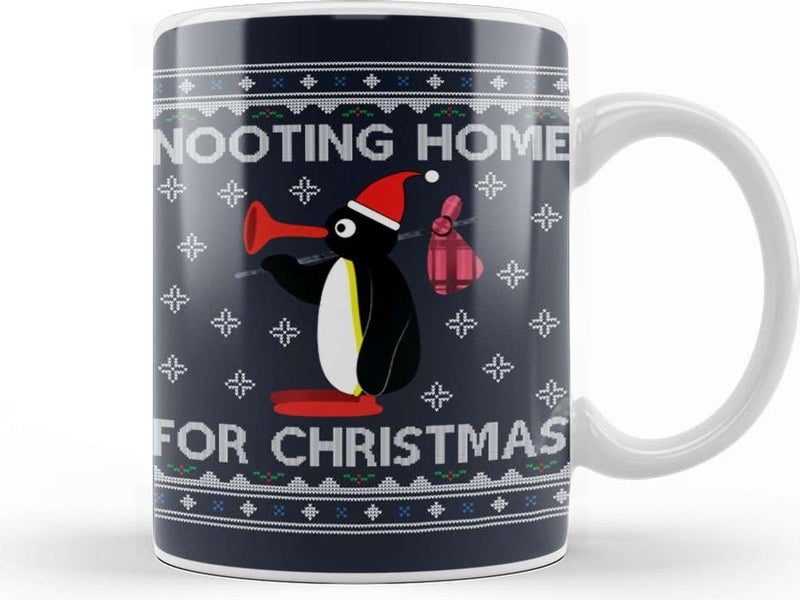 Print Shop Pingu Nooting Home For Christmas Mug Porcelain