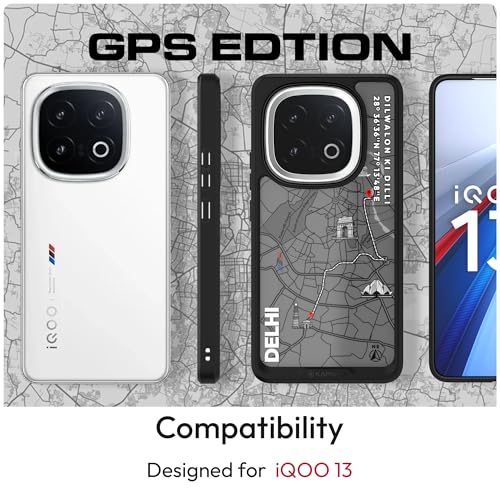 KAPAVER GPS Edition Back Cover Case Compatible for iQOO 13 (PC+TPU) (Delhi-Black) - Image 2