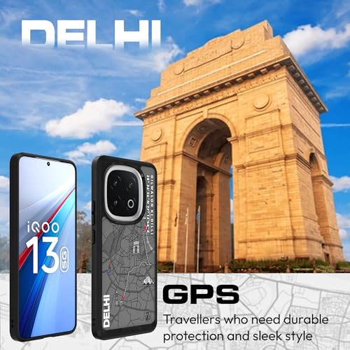 KAPAVER GPS Edition Back Cover Case Compatible for iQOO 13 (PC+TPU) (Delhi-Black) - Image 3