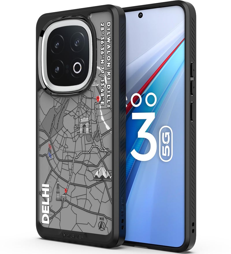KAPAVER GPS Edition Back Cover Case Compatible for iQOO 13 (PC+TPU) (Delhi-Black) - Image 1